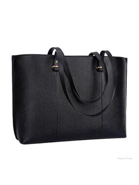 Genuine Leather Tote Bag Work Purse with 15.6" Laptop Sleeve